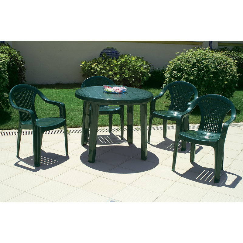 Table de salle à manger d'extérieur Kinkaider, Vert