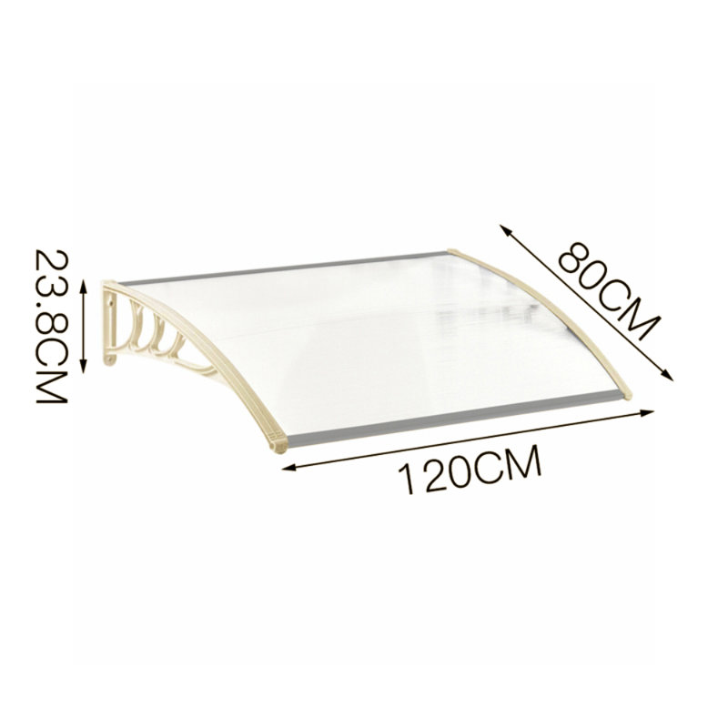 Garden Sanctuary Plastic Cover Retractable Door / Window Awning, Clear/Silver, 23.8cm H x 120cm W x 80cm D