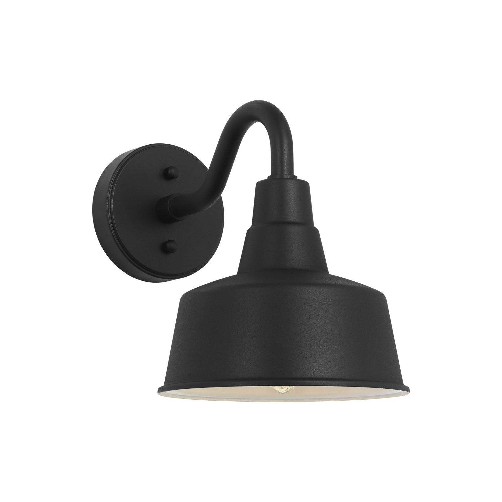Single Light Dome Outdoor Wall Light, 10" H x 8" W x 12.38" D, No, Textured Black