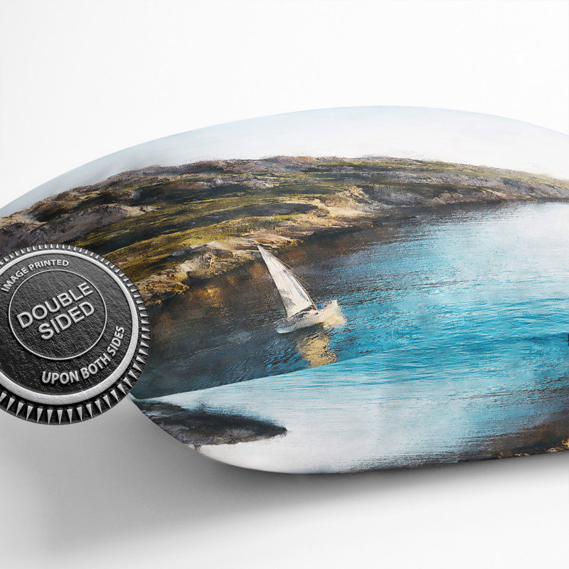 Sailboat in Marseille France Painting Scatter Cushion, 40cm H x 40cm W x 15cm D