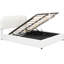 Lit de rangement hydraulique avec molleton doux pour grand lit - plateforme blanche-494089681