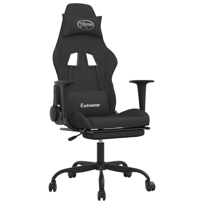 Fauteuil de jeu avec repose-pieds VidaXL, Noir / jaune foncé