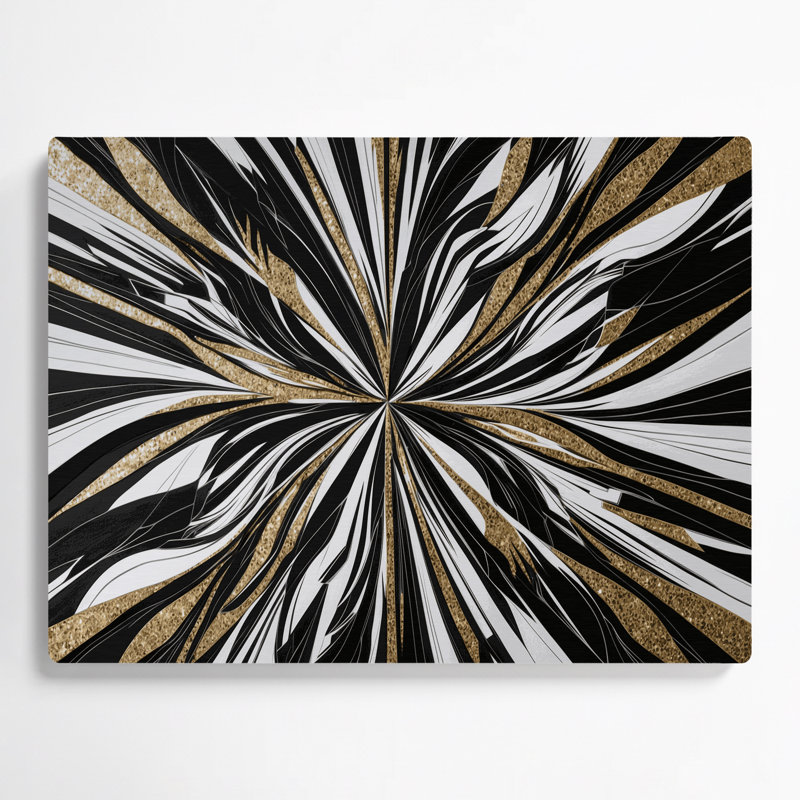 «Geometric Abstraction 83», art mural en métal noir, H 20 po x l 24 po