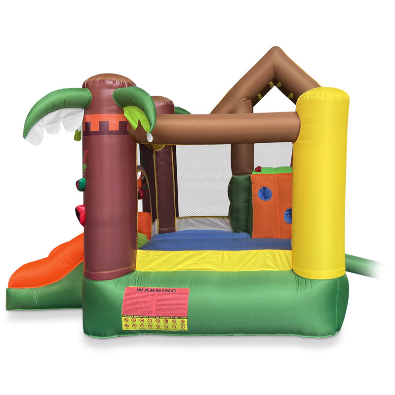 Jungle Theme Inflatable Bounce House with Dual Slides and Ball Pit
