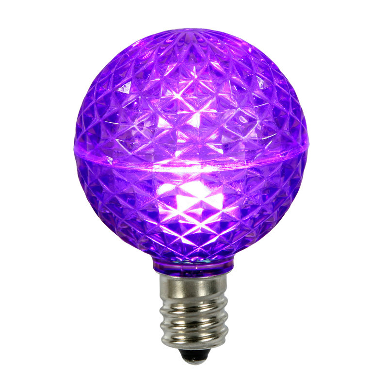 Paquet de 25 ampoules de remplacement DEL mauves G50 - base E17 Club