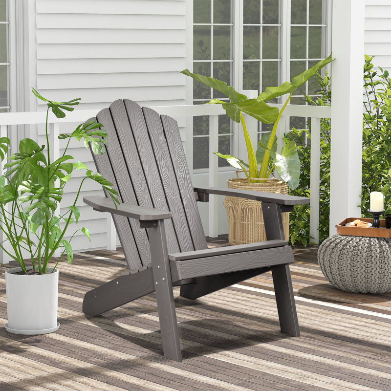 Frea Outdoor Adirondack Chair, Gray