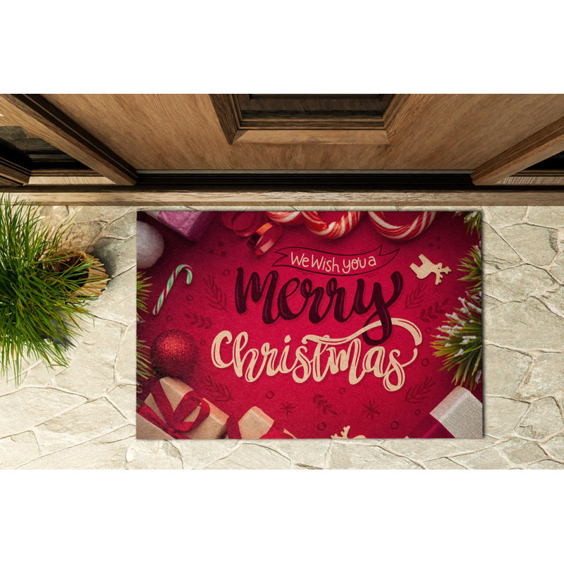 Non-Slip Christmas Outdoor Doormat, W60 x L90 cm