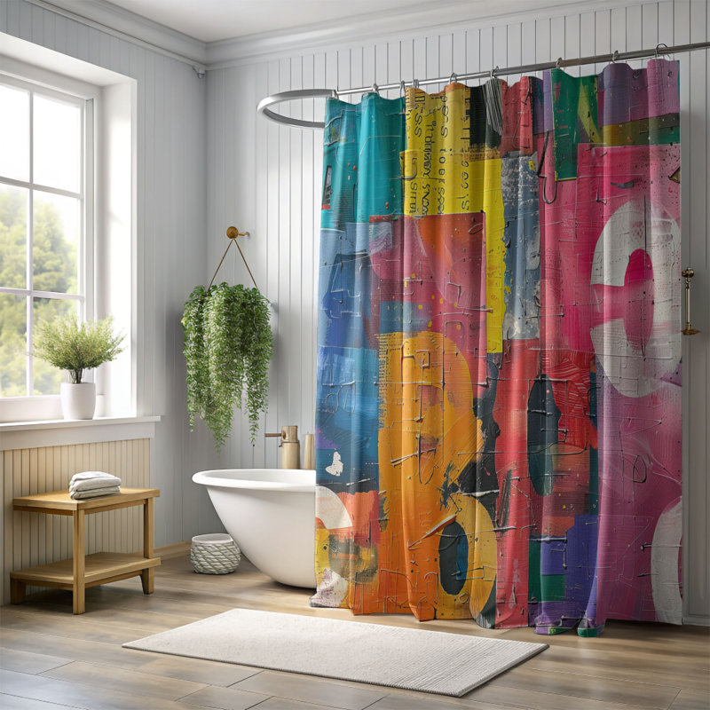 Rideau de douche Dazzle Mash - Premium, H 74 po x l 71 po