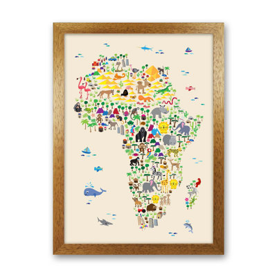Animal Map Of Africa by Michael Tompsett - Print
