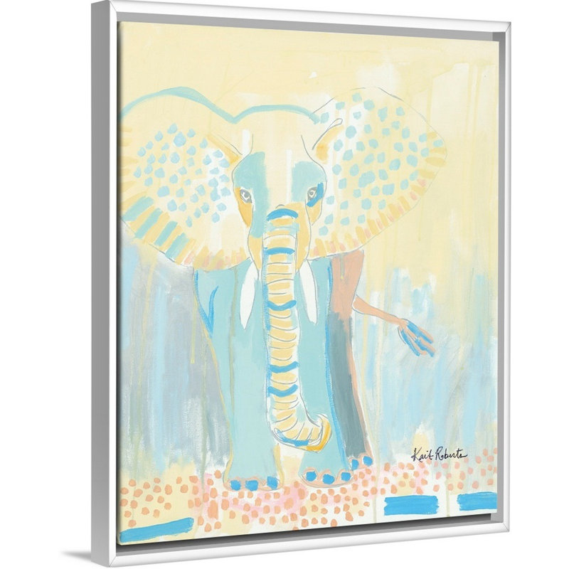 Un éléphant jamais foris par Kait Roberts-impression sur toile, H 22 po x l 18 po x P 1,75 po, Toile blanche encadrée
