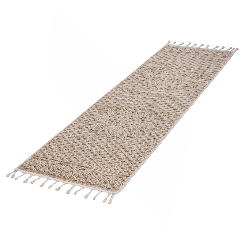 8X10 Beige /Medallion Indoor/Outdoor Area Rug, Runner 2'2" x 8'