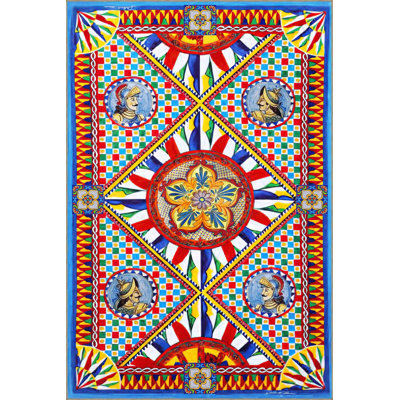 Summer Collection Multicolor Floral and Geometric Patterned Modern Decorative Rug
