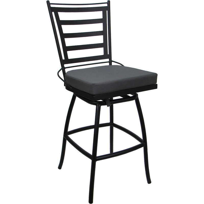 Tabouret de comptoir d'extérieur pour l'extérieur sans accoudoirs, Gris / noir