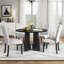 Ensemble de table de salle à manger 5 pièces, table de salle à manger moderne de 43 pouces et 4 chaises rembourrées pour la salle à manger, la cuisine, le salon et l'assemblage facile-871595757-871595754