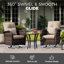 3-Piece Outdoor Wicker Swivel Rocker Set with Cushions and Side Table-1230241036