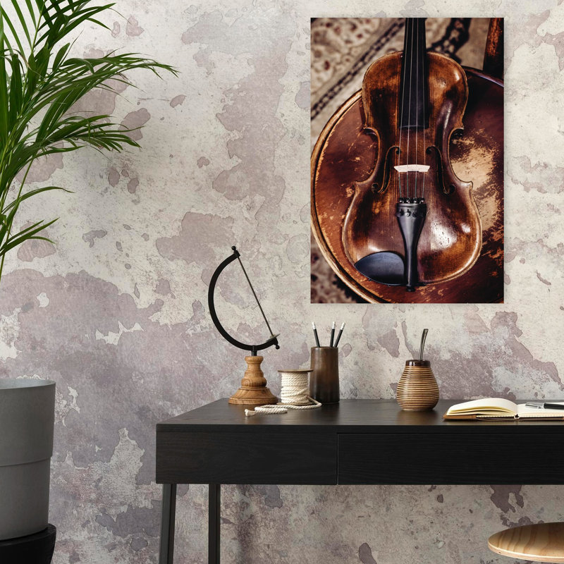 «Well-Aged Violin», art abstrait rétro, H 24 po x l 16 po