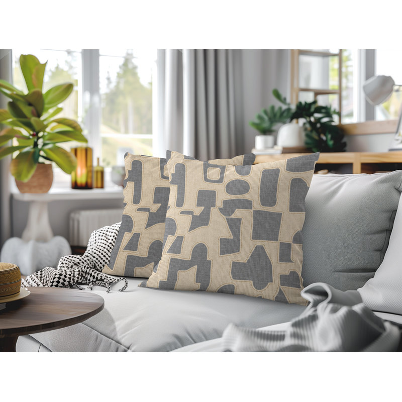 Coussin intérieur / extérieur réversible Jara, Gris, 20 x 20