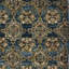 Tapis de couloir oriental bleu et doré 2 pi x 10 pi résistant aux taches