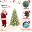 Arbre de Noël bleu / vert teinté en PE / PVC avec lumières à DEL blanc chaud, conception à branches articulées, aspect naturel, support en métal, décoration des Fêtes facile à assembler-121803775
