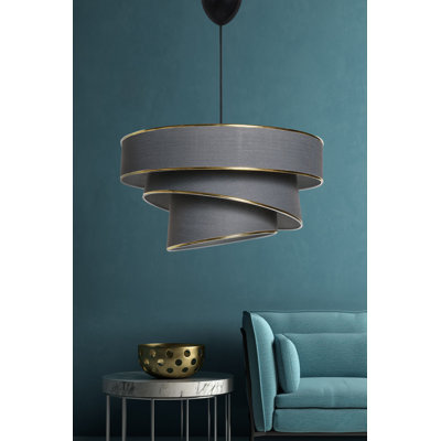 Stunning Gold Chandelier with Cotton Cap, 40 x 40 x 20 cm, Total Height: 70 cm, E27 Socket, Max 40W, CE Certified, Glam & Scandinavian Design, For Country Home Decor & Lighting