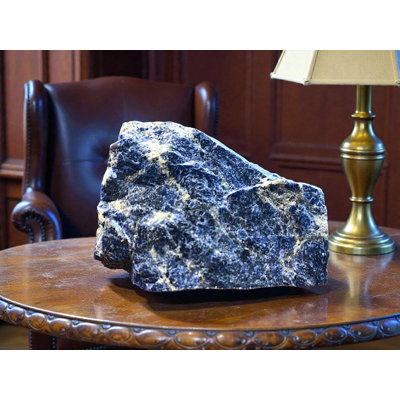9.6 lb High‑Grade Sodalite Statement Slab – Face‑Polished with Natural Live Edge Back