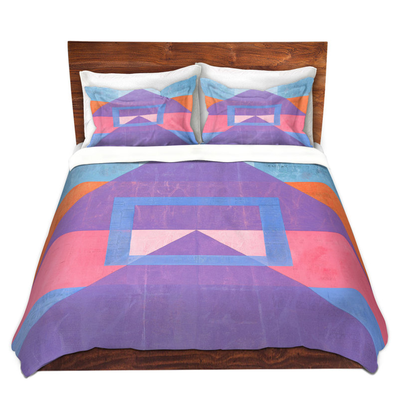 Geometric Shapes Duvet Cover, 1 Queen Duvet Cover + 2 Standard Shams