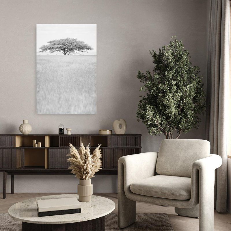 Art contemporain, paysage paisible, serein et minimaliste, H 36 po x l 24 po