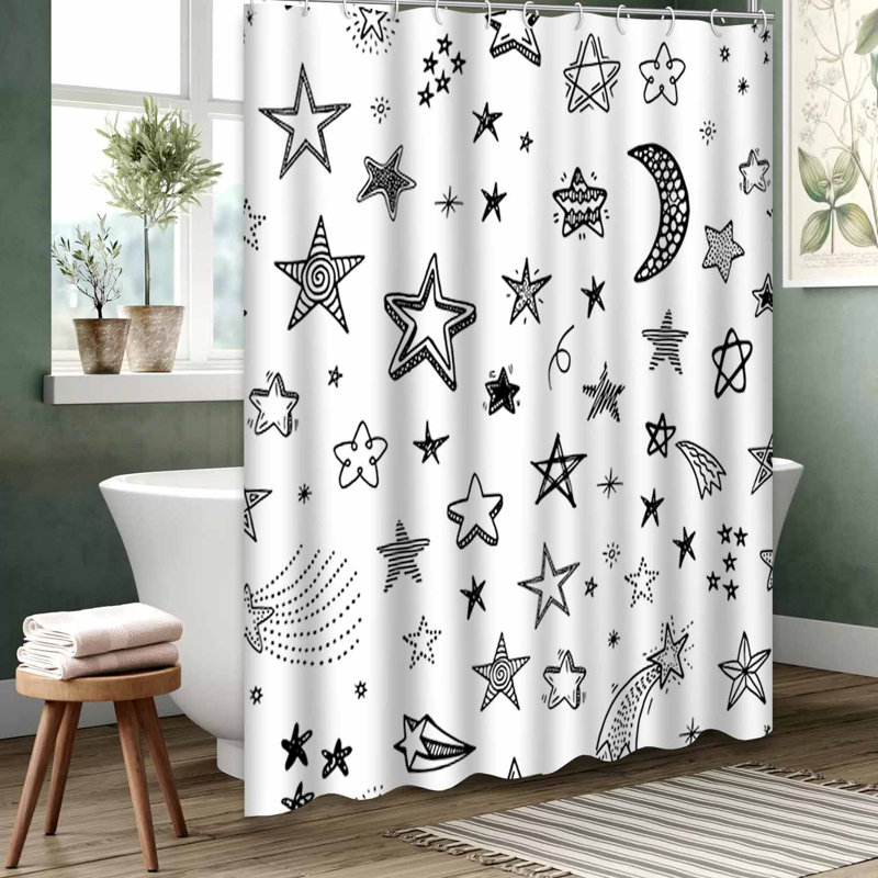 Rideau de douche bleu imperméable, rideaux de douche pour la salle de bain avec 12 crochets, L 72 po x l 72 po
