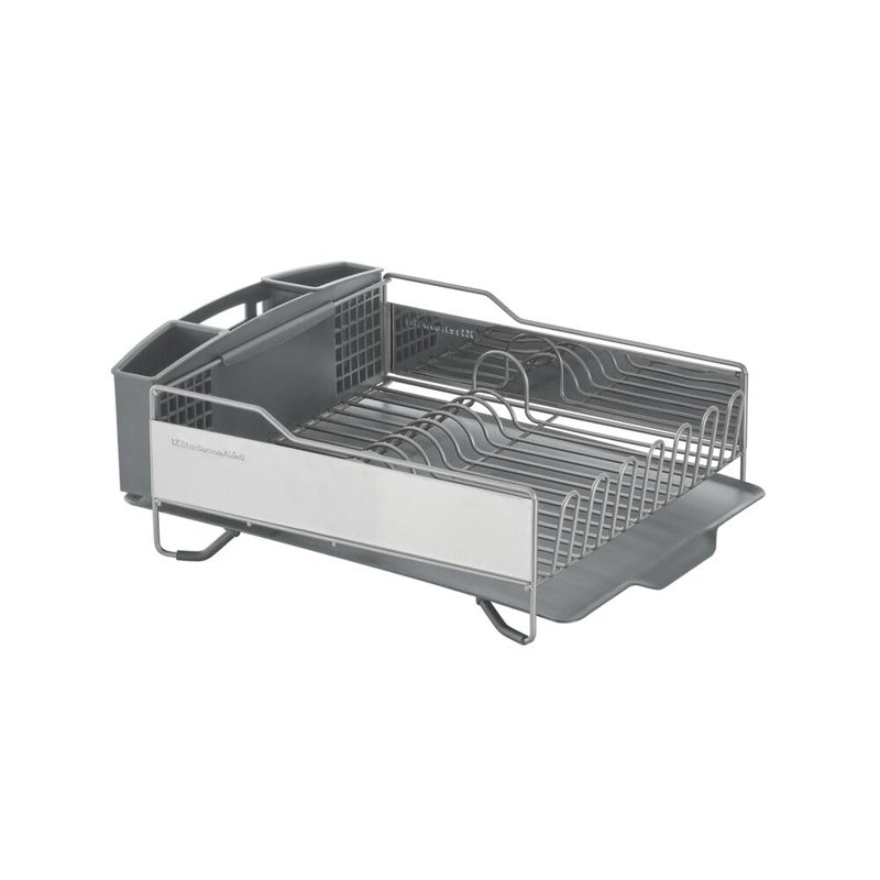 Large Capacity Stainless Steel Dish Rack 14.96X20x7 Gray, Adjustable, Easy Assembly