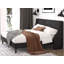 Lit plateforme tapissier Toderick avec aile de luxe et mélange de lin-985124325-985124326
