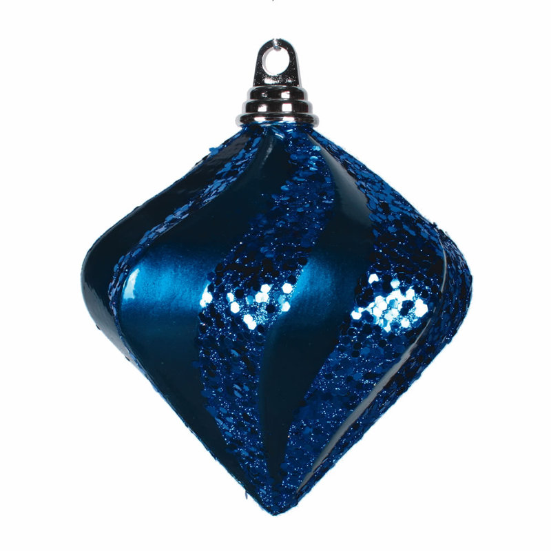 Ornement en forme de diamant, Bleu mer