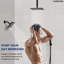 Robinet de douche à pluie haute pression de plafond de 12 po, système de pomme de douche à double effet de pluie avec valve thermostatique-79242911