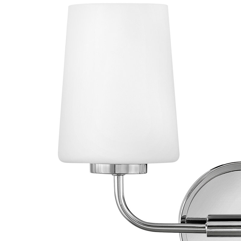 Chrome 2-Light Vanity with Etched Opal Glass Shades