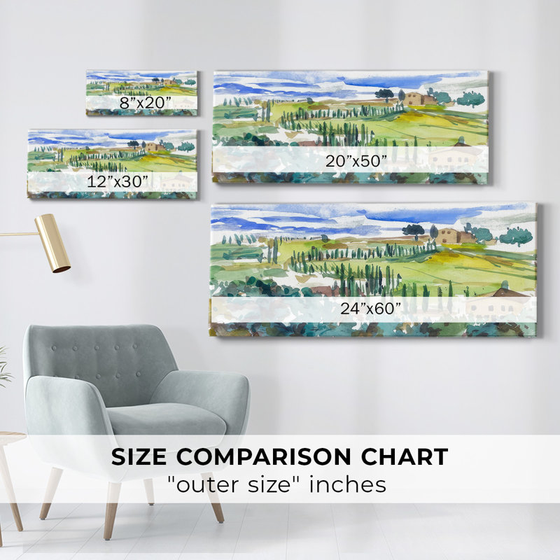 Pastel Hills II sur toile, H 12 po x l 30 po x P 1,5 po