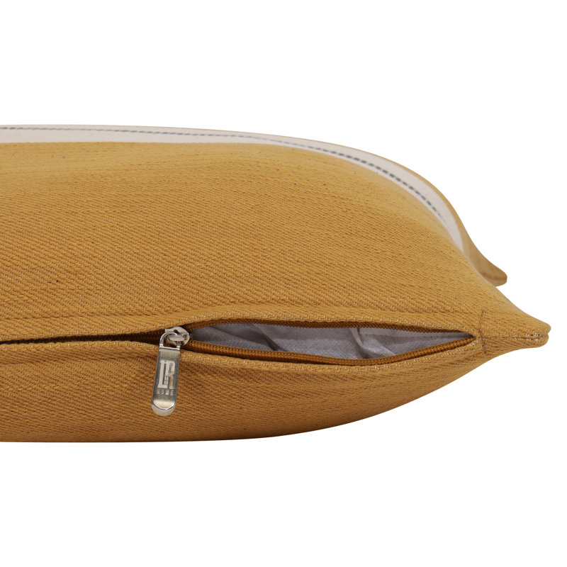 Coussin Heng , Jaune/gris, 18 po x 18 po, Housse de coussin seulement - sans coussin