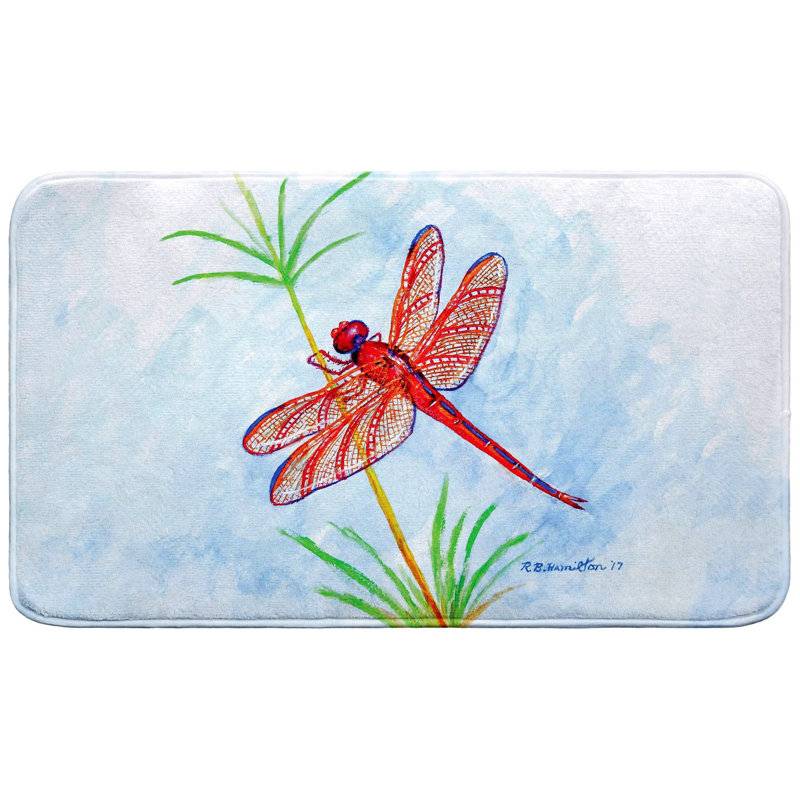 Tapis de bain Red DragonFly, Simple - L 18 po x l 30 po