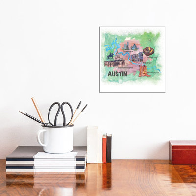 " Austin, Texas Travel Poster " by Markus And Martina Bleichner Painting Print