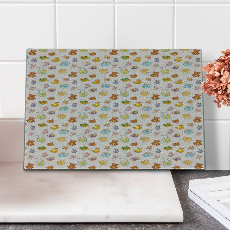 Multicolore planche à découper en verre trempé Ambesonne