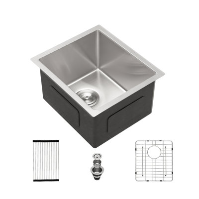 14 Inch Undermount Sink - 14"X18"X9" Undermount Stainless Steel Kitchen Sink 16 Gauge 9 Inch Deep Single Bowl Kitchen Sink Basin
