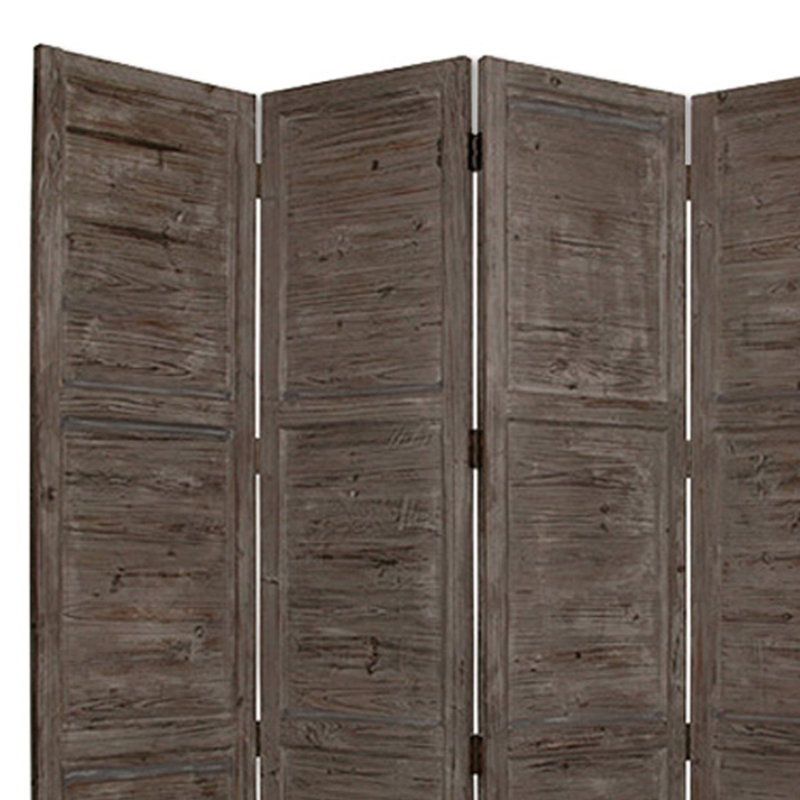 Cloison pliante en bois massif l 76 po x H 84 po, Gris