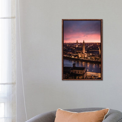 Sunset In Verona by Enzo Romano - Print on Canvas
