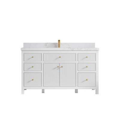 60'' Single Bathroom Vanity with Quartz Top