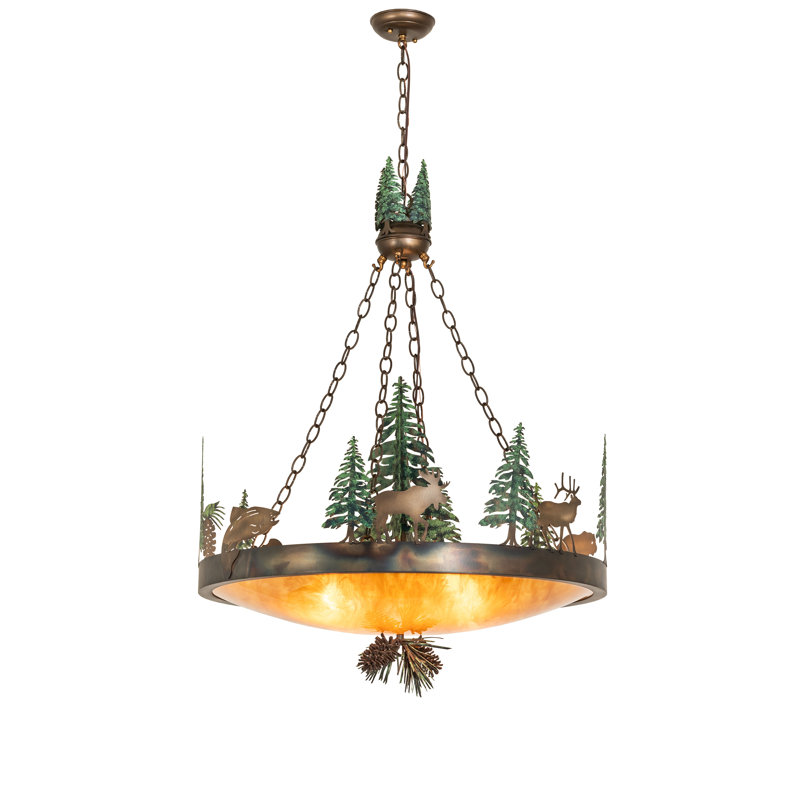 30" Wide Wildlife At Dusk Pendant