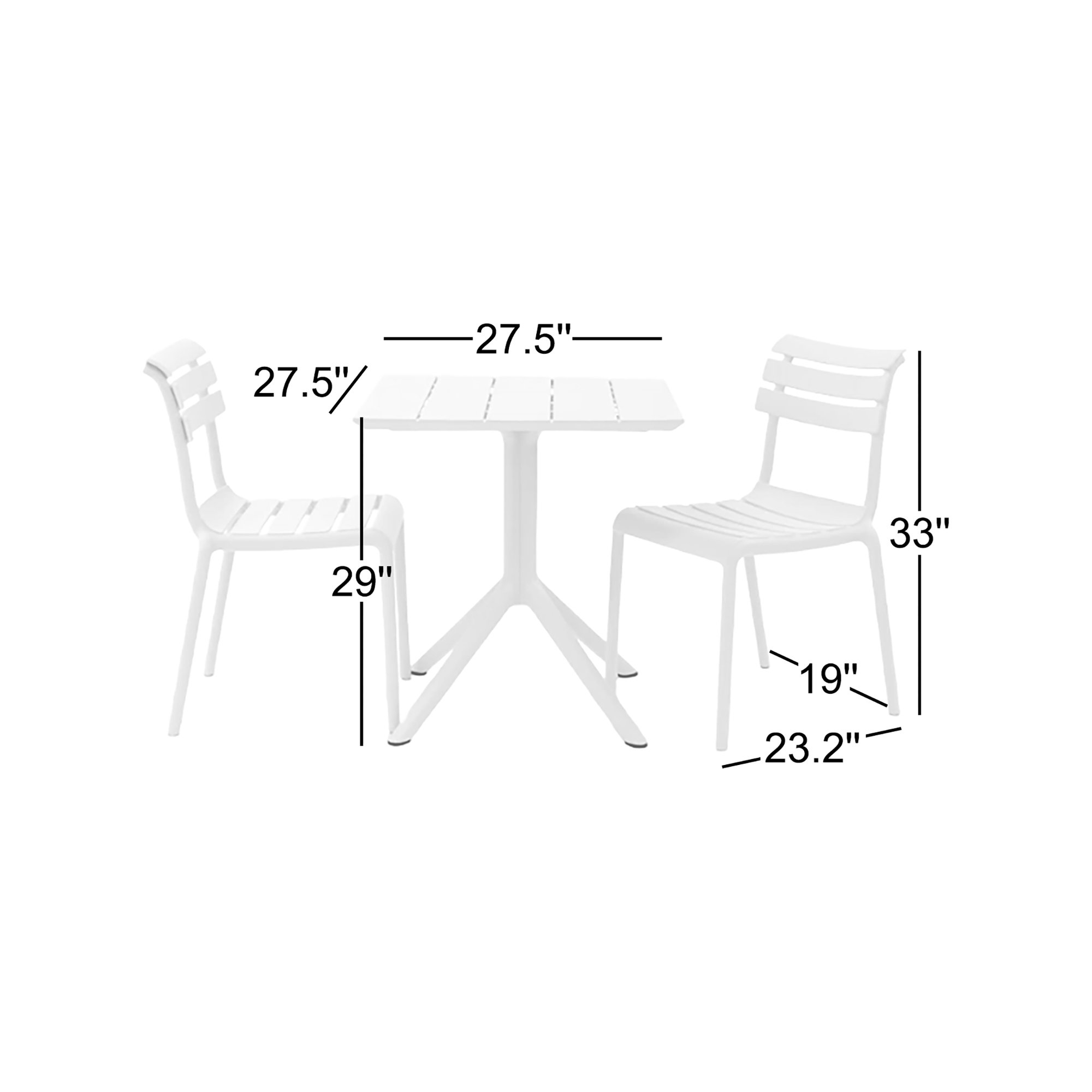 Centreville 2 Person Dining Set, Dark Gray