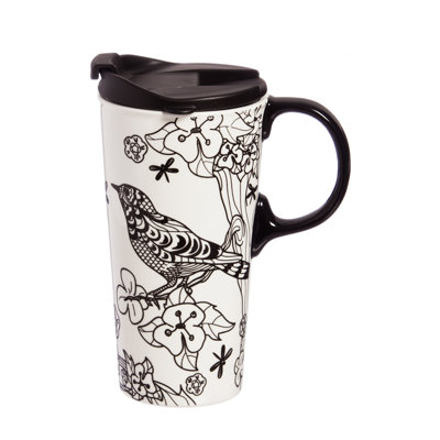 Gracie Oaks Alexous Ceramic Travel Mug