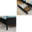 Lit de jour 78 po en velours avec 2 tiroirs de rangement - Base de lit plateforme pleine grandeur - Noir-141379646-141430239