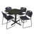 Regency Cain Square X-Base Breakroom Table & 4 Zeng Stack Chairs-73412898-73412899
