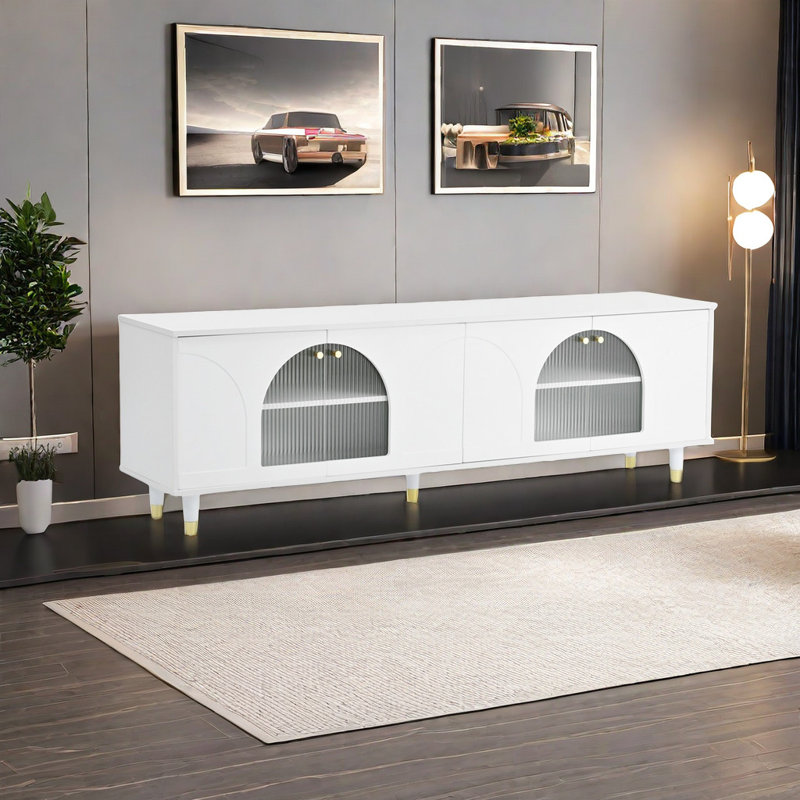 Crédence de rangement l 69,6 po Kaylanna, Blanc