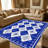 Royal Blue Southwestern Diamond carpet-easy to clean, machine-washable, soft and comfortable; suitable for door mats, kitchens, living rooms, bedrooms, corridors, and laundry areas. Easy to clean, durable carpet for home decoration.-487056812