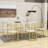 TOPMAX Modern 7-Piece Dining Table Set With Faux Marble Compact 55Inch Kitchen Table Set For 6-1316012645-1316012644